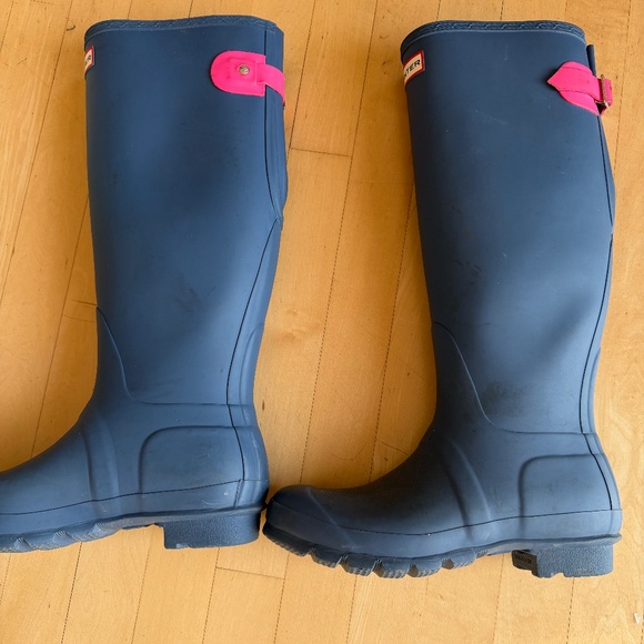 HUNTER dark earth blue original tall rainboots, 8, GL1315 - Picture 6 of 9